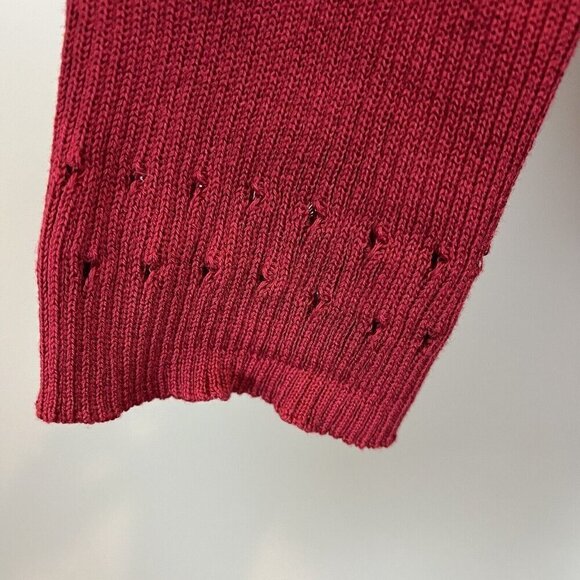 Peruvian Connection Ribbed Knit Top 3/4 Length Sleeves Cut Out Detail Size Small - Picture 4 of 10